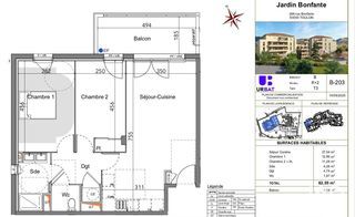  Appartement � vendre 3 pi�ces 62 m�