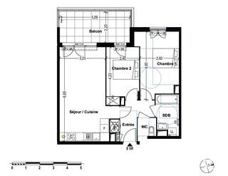  Appartement � vendre 3 pi�ces 59 m�