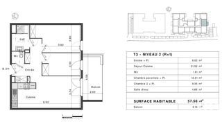  Appartement � vendre 3 pi�ces 58 m�