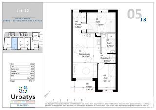  Appartement � vendre 3 pi�ces 59 m�