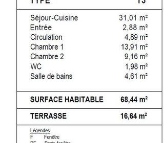  Appartement � vendre 3 pi�ces 68 m�