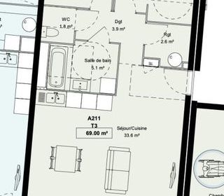  Appartement � vendre 3 pi�ces 73 m�