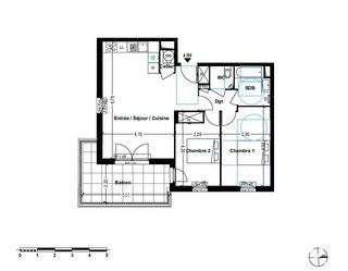  Appartement � vendre 3 pi�ces 64 m�