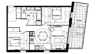  Appartement � vendre 3 pi�ces 60 m�