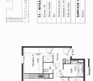  Appartement � vendre 3 pi�ces 60 m�