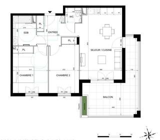  Appartement � vendre 3 pi�ces 64 m�