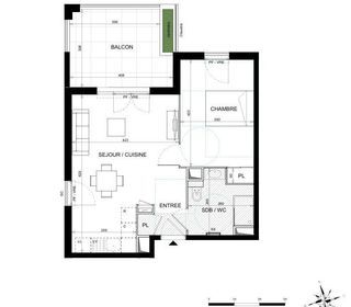  Appartement � vendre 2 pi�ces 44 m�