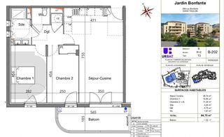  Appartement � vendre 3 pi�ces 64 m�