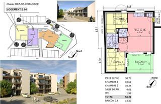  Appartement � vendre 3 pi�ces 58 m�