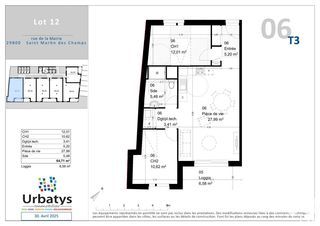  Appartement � vendre 3 pi�ces 64 m�