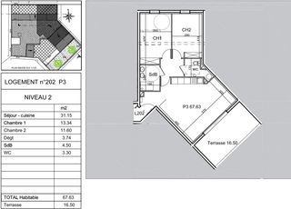  Appartement � vendre 2 pi�ces 51 m�