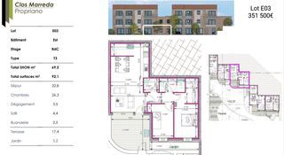  Appartement � vendre 3 pi�ces 69 m�