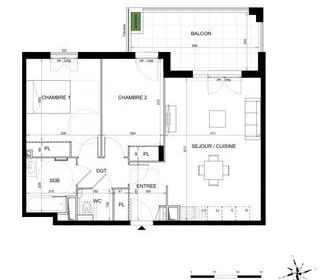  Appartement � vendre 3 pi�ces 64 m�