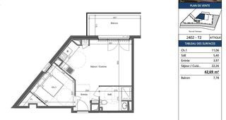  Appartement � vendre 2 pi�ces 42 m�