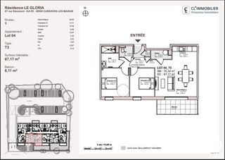  Appartement � vendre 3 pi�ces 67 m�