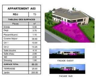  Appartement � vendre 3 pi�ces 86 m�