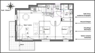  Appartement � vendre 3 pi�ces 55 m�