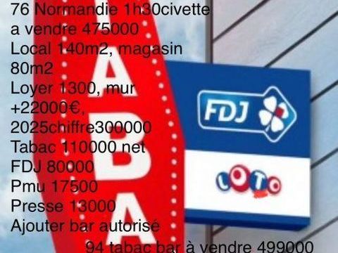 Vente Bar-tabac 60 m&sup2; 380000 92140 Clamart