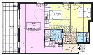  Appartement � vendre 3 pi�ces 68 m�