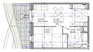  Appartement � vendre 2 pi�ces 44 m�