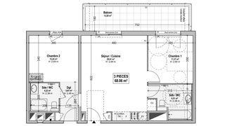  Appartement � vendre 3 pi�ces 68 m�