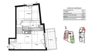  Appartement � vendre 2 pi�ces 45 m�