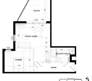  Appartement � vendre 2 pi�ces 44 m�