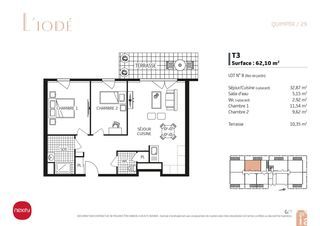  Appartement � vendre 3 pi�ces 63 m�