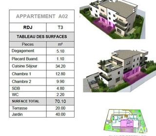  Appartement � vendre 3 pi�ces 70 m�