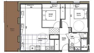  Appartement � vendre 3 pi�ces 57 m�