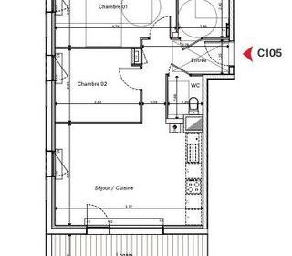  Appartement � vendre 3 pi�ces 58 m�