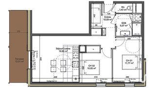  Appartement � vendre 3 pi�ces 58 m�