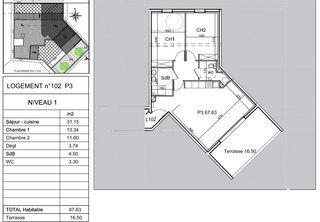  Appartement � vendre 3 pi�ces 75 m�