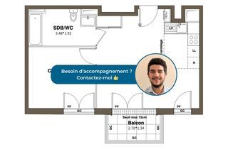  Appartement � vendre 2 pi�ces 43 m�