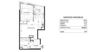  Appartement � vendre 2 pi�ces 46 m�