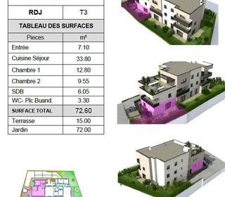  Appartement � vendre 3 pi�ces 72 m�