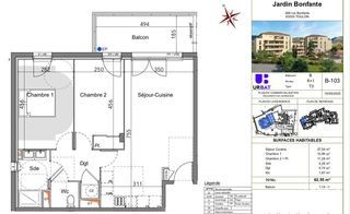  Appartement � vendre 3 pi�ces 62 m�