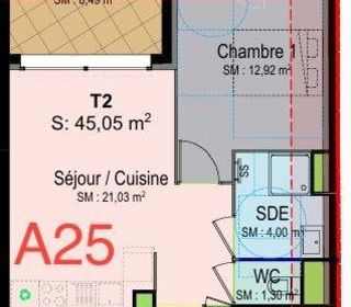 Appartement � vendre 2 pi�ces 45 m�