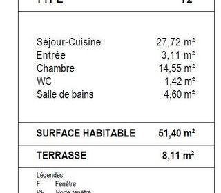  Appartement � vendre 2 pi�ces 51 m�