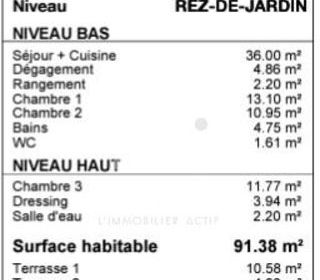  Appartement � vendre 4 pi�ces 91 m�