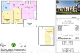  Appartement � vendre 4 pi�ces 65 m�