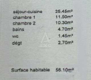  Appartement � vendre 3 pi�ces 56 m�
