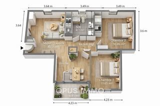  Appartement � vendre 3 pi�ces 67 m�