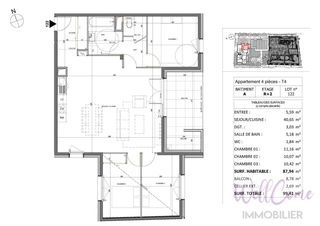  Appartement � vendre 4 pi�ces 88 m�