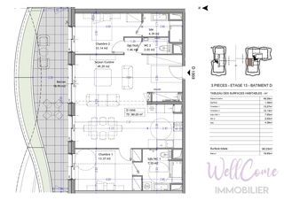  Appartement � vendre 3 pi�ces 90 m�