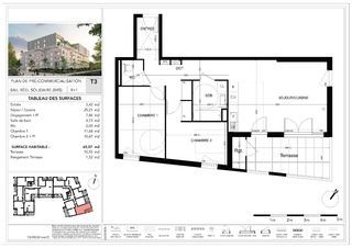  Appartement � vendre 3 pi�ces 58 m�