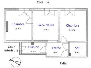  Appartement � vendre 3 pi�ces 49 m�