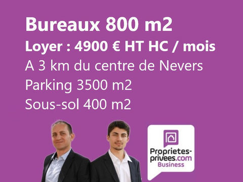 SECTEUR NEVERS -  IMMEUBLE DE BUREAUX 800 M&sup2;, PARKING 3500 M2 5000 58000 Nevers