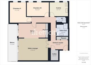  Appartement � vendre 4 pi�ces 91 m�