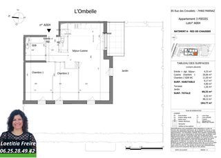  Appartement � vendre 3 pi�ces 60 m�